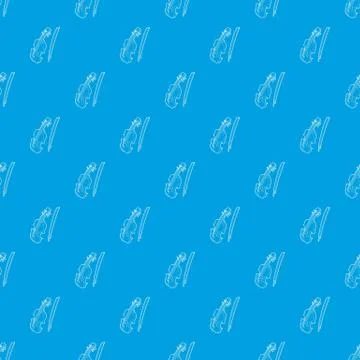 Contrabass pattern vector seamless blue Illustrazione stock
