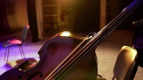 Contrabass on stage Stock Footage 75339600