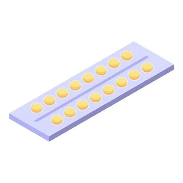Contraception blister icon isometric vector. Birth patch Illustrazione stock