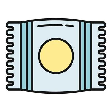 Contraception protection condom package flat vector icon Stock Illustration