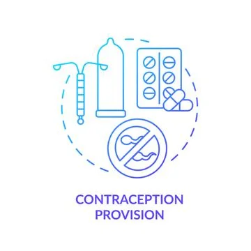 Contraception provision blue gradient concept icon Stock Illustration