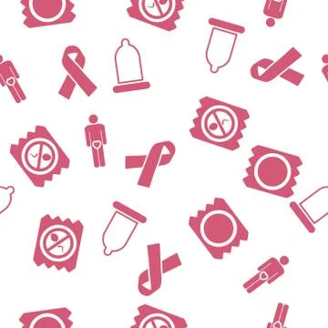 Contraception Seamless Seamless Flat Vector Pattern Stock-Illustration