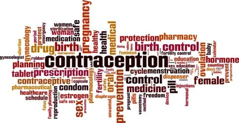 Contraception word cloud Stock Illustration
