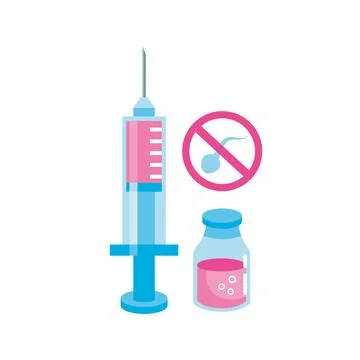 Contraceptive injection method Stock Illustration