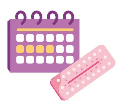 Contraceptive method pills Stock Illustration