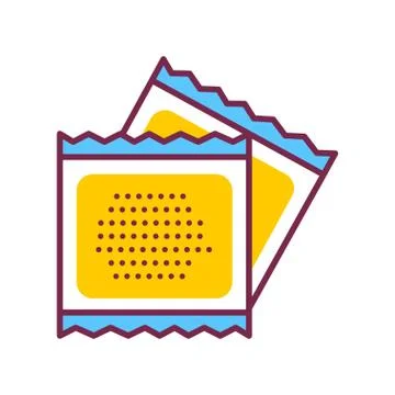 Contraceptive patch color line icon. Women hormonal contraceptive, birth cont Stock Illustration