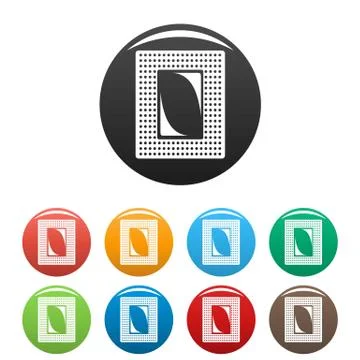 Contraceptive patch icons set color Stock Illustration