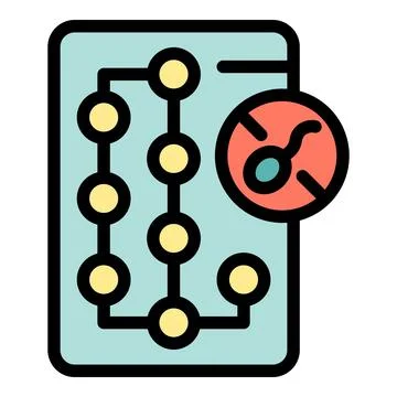 Contraceptive pills blocking sperm fertilization process icon Stock Illustration