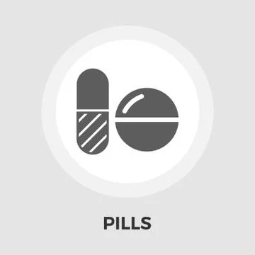Contraceptive pills vector flat icon Illustrazione stock