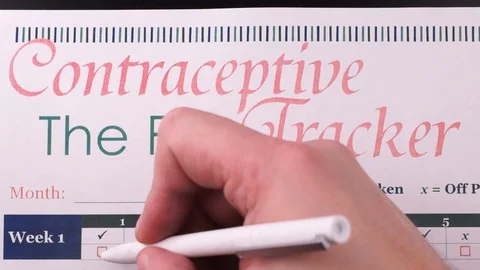 Contraceptive tracker sheet Stock Footage 121523639