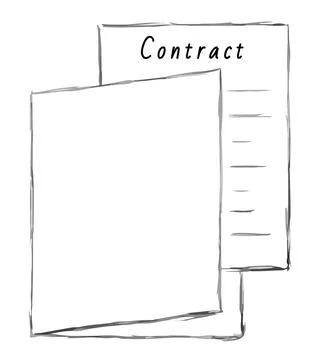 Contract agreement in folder Stock Illustration