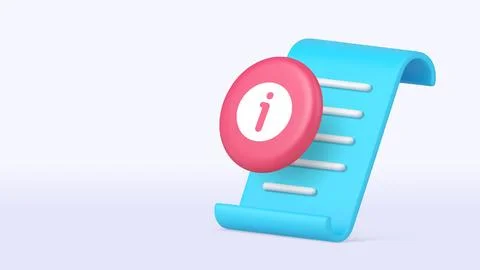 Contract agreement important document 3d icon banner copy space vector illu.. Stock Illustration