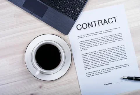 Contract and Coffee Foto stock