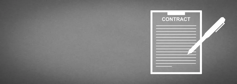 Contract and pen. Document and text. Business. Agreement Stock-Illustration