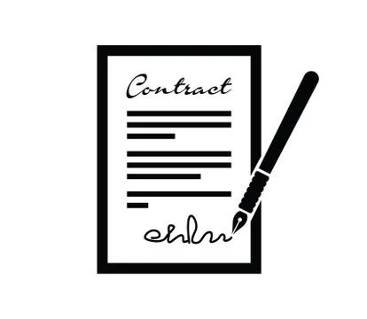 Contract and pen icon 스톡 일러스트