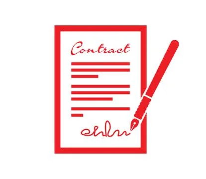 Contract and pen icon Stock Illustration