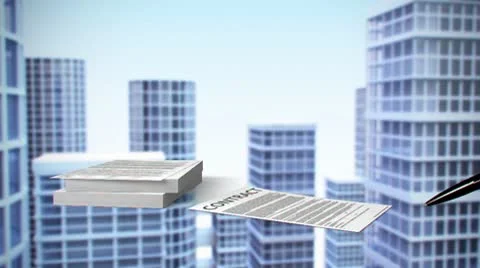 Contract on animated background Stock Footage 9122003