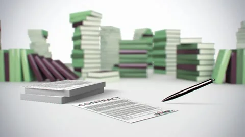 Contract on animated background Stock Footage