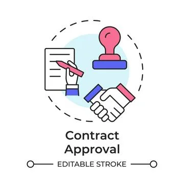 Contract approval multi color concept icon Stock Illustration