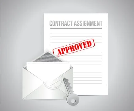 Contract assignment approved concept illustration Stock-Illustration