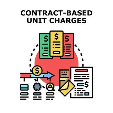 Contract based unit charges budget management vector イラスト素材