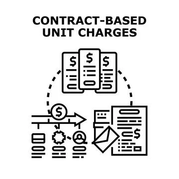 Contract based unit charges budget management vector Stock Illustration