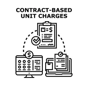 Contract based unit charges concept illustration Illustrazione stock