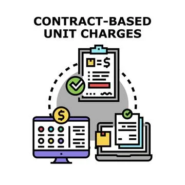Contract based unit charges concept illustration Stock Illustration