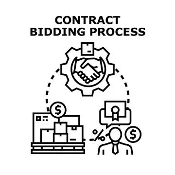 Contract bidding process concept for business acquisition Stock Illustration