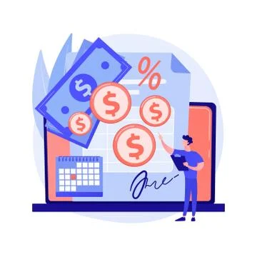 Contract billing vector concept metaphor. Stock Illustration