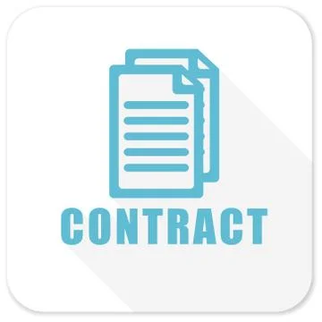 Contract blue flat icon Stock Illustration