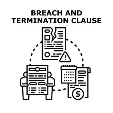 Contract breach and termination clause concept Stock Illustration