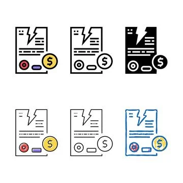 Contract breaking color icon vector pack Stock Illustration