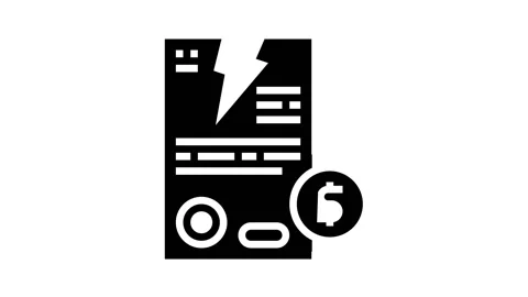Contract breaking glyph icon animation Stock Footage 157273990