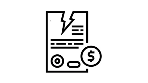 Contract breaking line icon animation Stock Footage 157273025