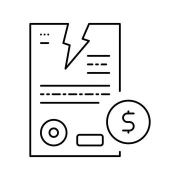 Contract breaking line icon vector illustration Illustrazione stock