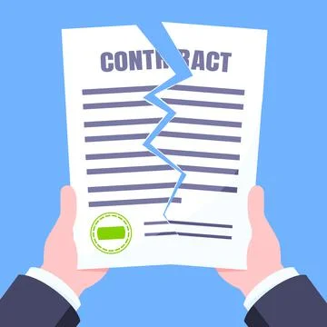 Contract cancellation business concept. Stock Illustration