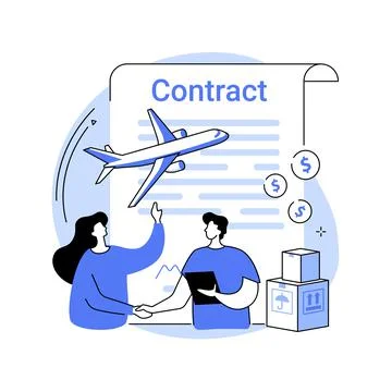 Contract of carriage abstract concept vector illustration. Stock Illustration