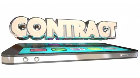 Contract Cell Mobile Phone 3D Word Service Data Plan Stock Footage 61280116