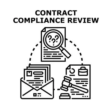 Contract compliance review process concept vector Stock Illustration