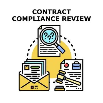 Contract compliance review process concept vector Stockillustratie