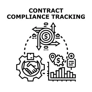 Contract compliance tracking process management system Stock Illustration