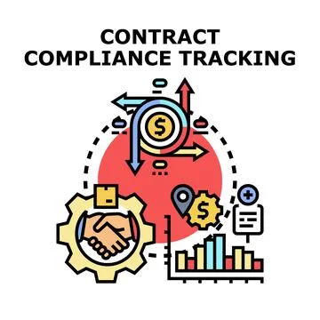 Contract compliance tracking process management system Stock Illustration