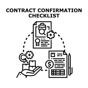 Contract confirmation checklist vector creating workflow Stock Illustration