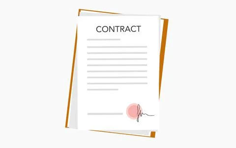 Contract. Contract template for web landing page, banner, presentation, social Stock Illustration