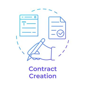 Contract creation blue gradient concept icon Stock Illustration