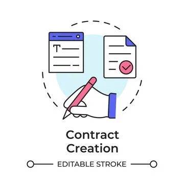 Contract creation multi color concept icon Stock Illustration
