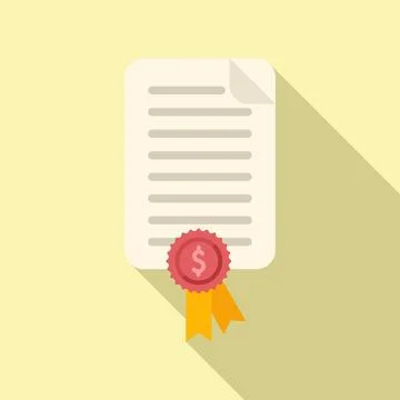 Contract credit icon flat vector. Building invest Ilustración de archivo