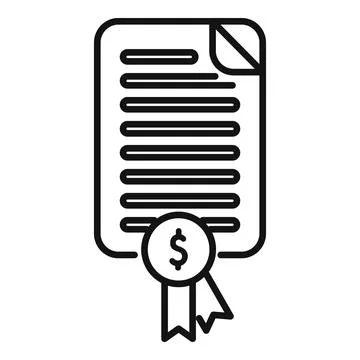 Contract credit icon outline vector. Building invest Ilustración de archivo