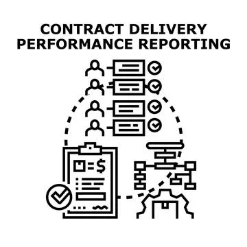 Contract delivery performance reporting project management Stockillustratie
